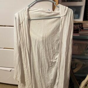 White Open Front Cardigan